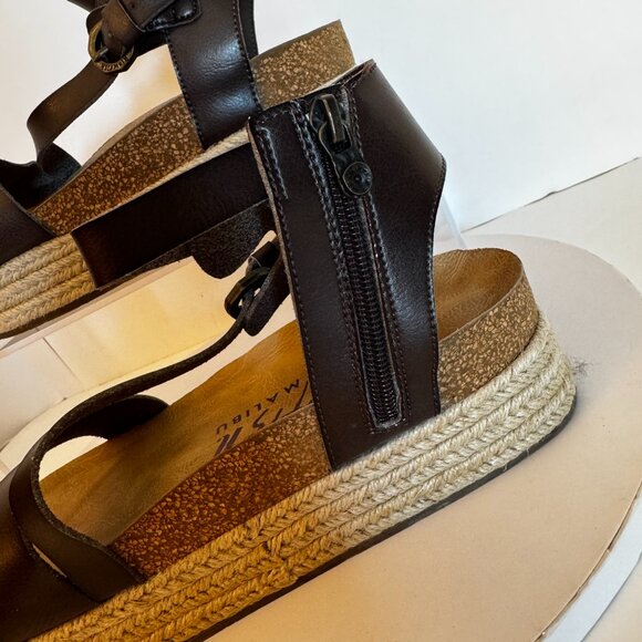 Blowfish Malibu Tanna Platform Strap Wedge Sandal Women Size 8 Brown - Picture 7 of 16
